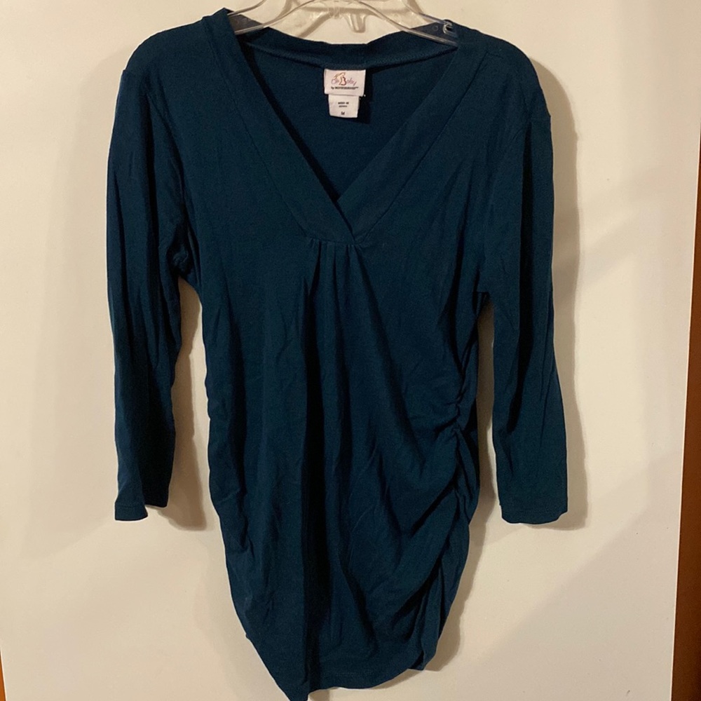 Gorgeous teal Motherhood Maternity 3/4 length sleeve maternity shirt medium